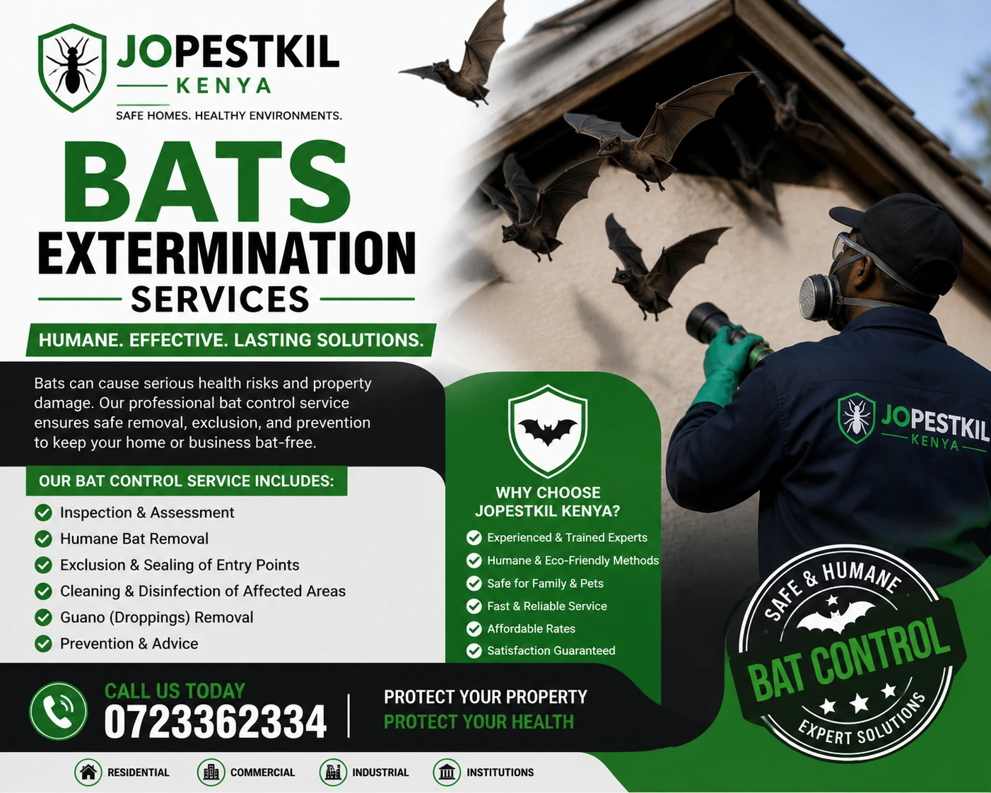 Bats control and removal services